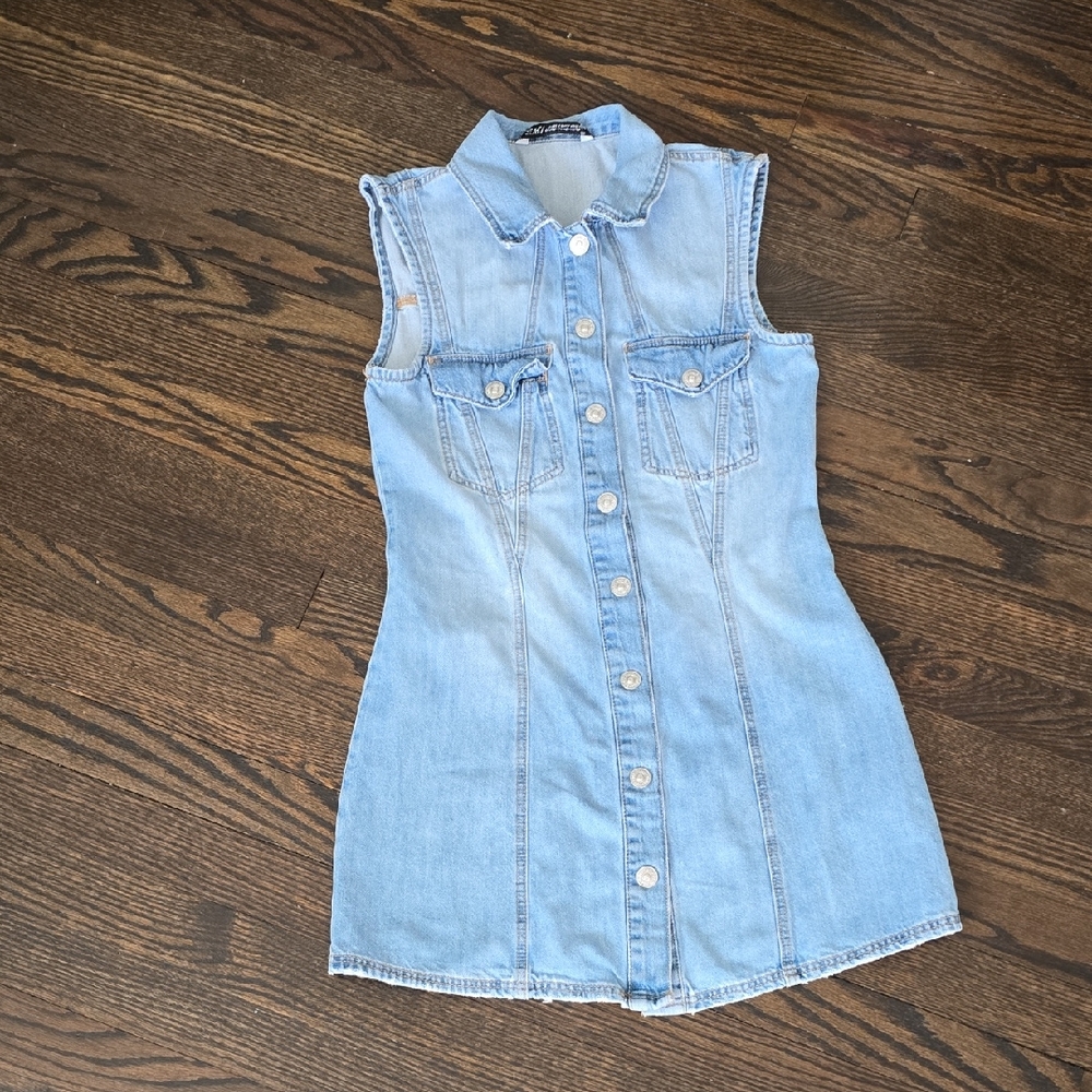 Zara Light Blue Denim Dress